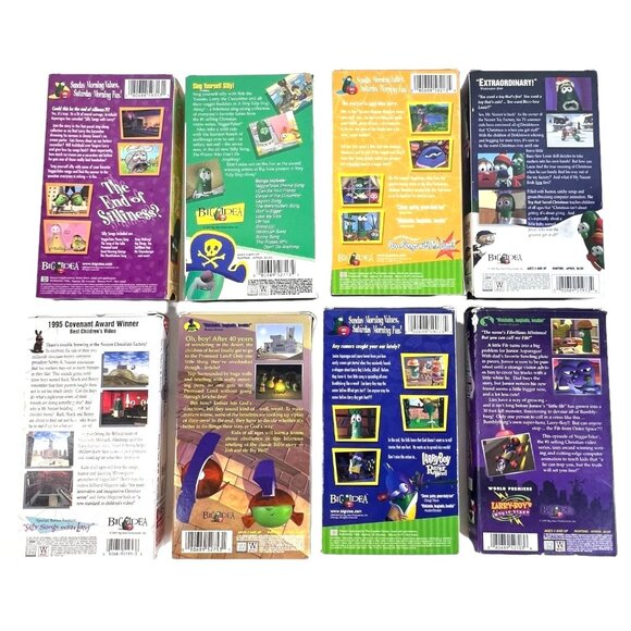 8 VeggieTales VHS Tapes LarryBoy Silly Sing-Along Madame Blueberry Rack Shack - Picture 2 of 10